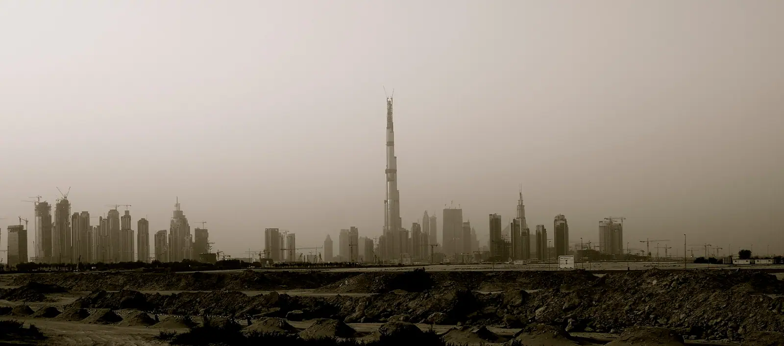 The Burj Khalifa rising above the Downtown Dubai skyline