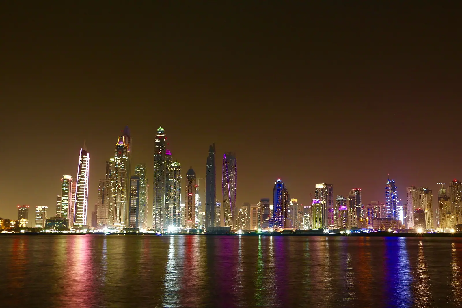The high-rise skyline of Dubai in the United Arab Emirates